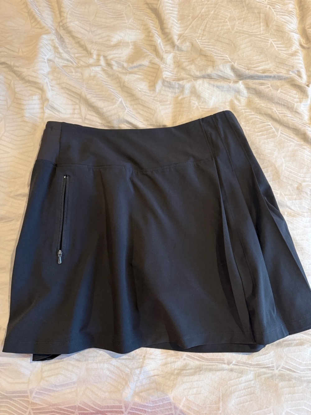 Athleta Black Athletic Skort with Zip Pocket